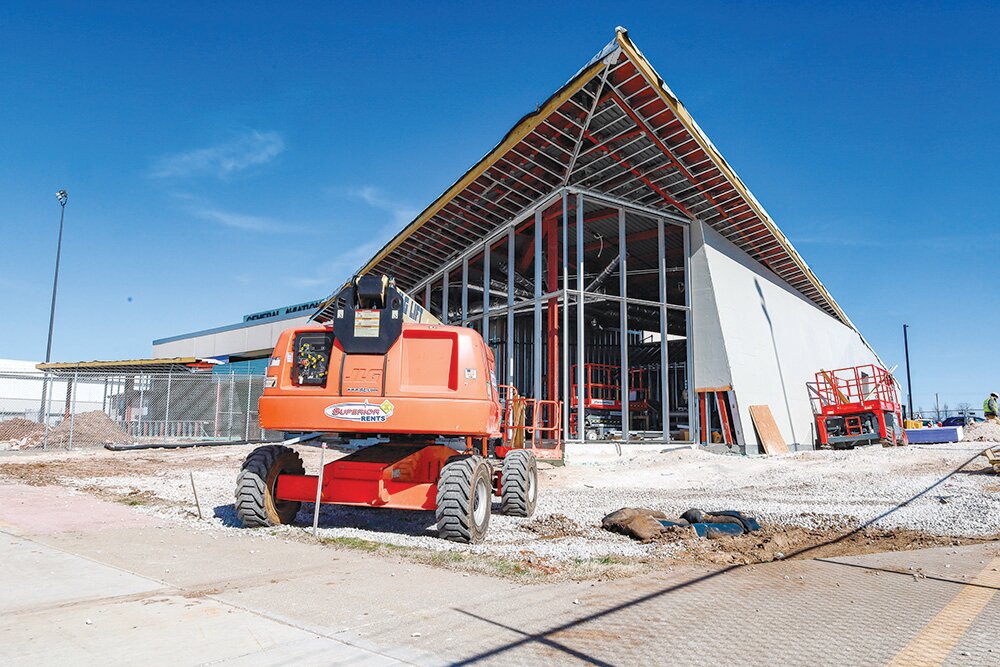 TERMINAL WORK: Construction at the general aviation terminal owned by the Springfield-Branson National Airport is in full swing on a $6.7 million remodel and expansion project.